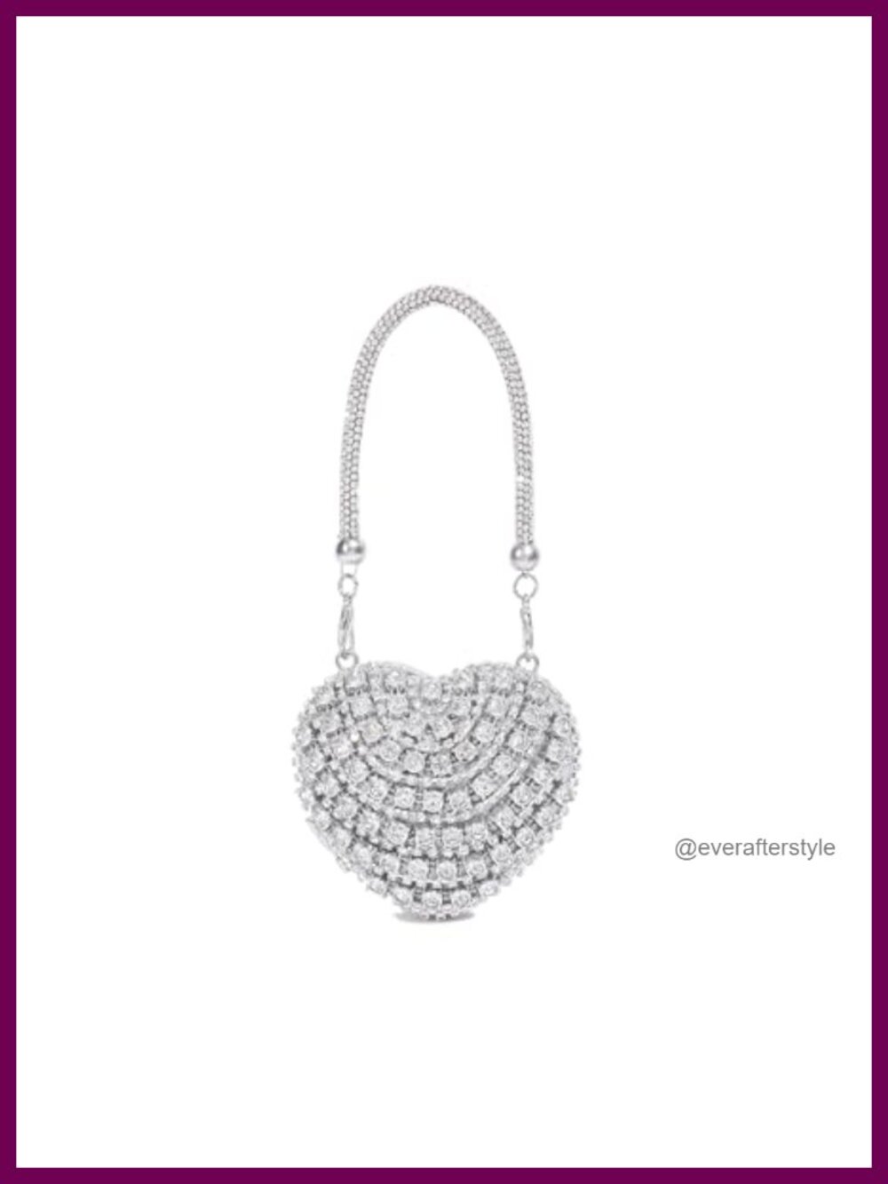 Rhinestone Heart Shape Clutch Purse Mini Sparkly Evening Bag Prom Party